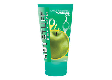 Hot Stuff Warming Massage Oil Green Apple 6 fluid ounces