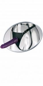 Leather Strap On Satisfy Her 8 Inch - Purple