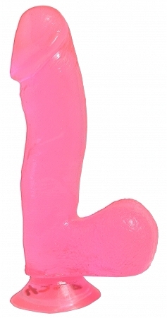 Basix Rubber 6.5 inches Dong Suction Cup Pink