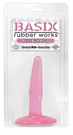 Basix Rubber Works Mini Butt Plug 4.5 Inch - Pink