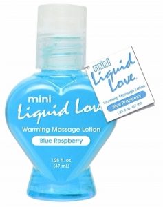 Mini Liquid Love Warming Massage Lotion Blue Raspberry 1.25oz