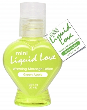 Mini Liquid Love Warming Massage Lotion Green Apple 1.25oz