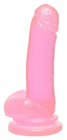 Basix Rubber Works 8 inches Pink Suction Cup Dong