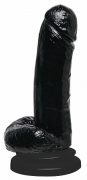 Basix Rubber Works 8 inches Dong With Suction Cup Black