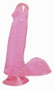 Basix Rubber Works 6 inches Suction Cup Pink Dong