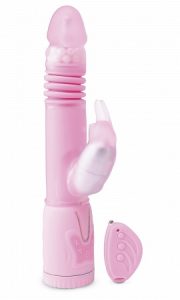 Remote Control Thrusting Rabbit Pearl Vibrator Pink