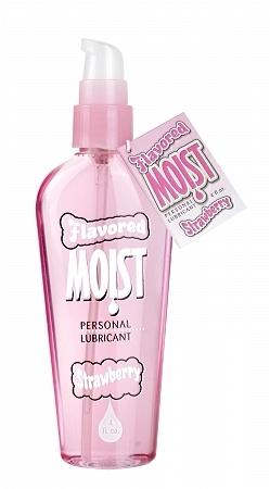 Moist Flavored Water Based Personal Lubricant Strawberry 4 Ounce