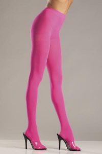 Opaque Nylon Pantyhose Pink O/S