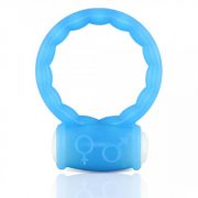 Together Vibrating Silicone Cockring Blue