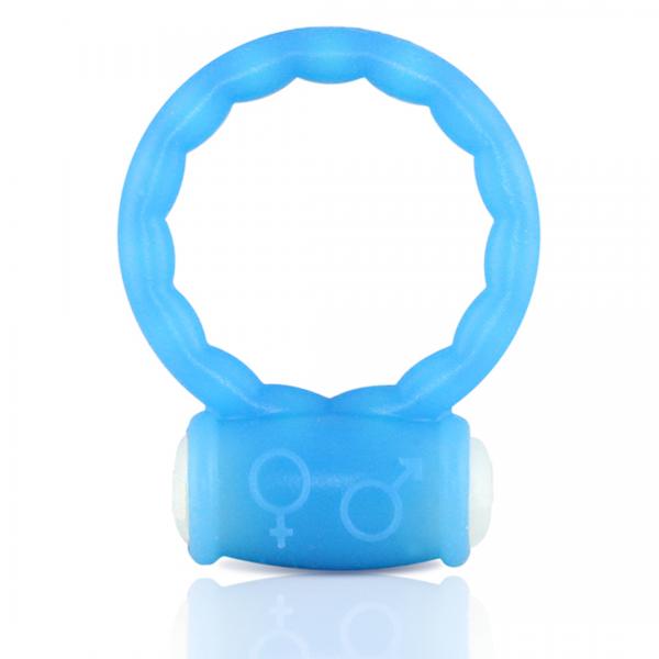 Together Vibrating Silicone Cockring Blue