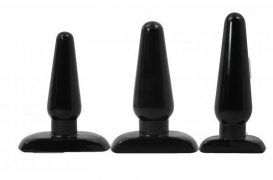 Anal Trainer Kit 3 Sizes Butt Plugs Black