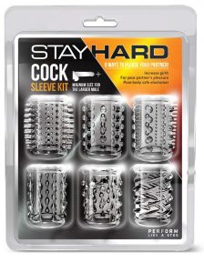 Stay Hard Cock Sleeve Kit Clear 6 Pack