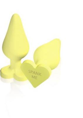 Naughty Candy Hearts Yellow Butt Plug