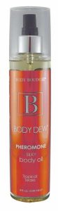Body Dew Silky Body Oil w/Pheromones Mist Bottle - 8 oz Tropical Tease