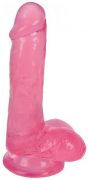 Lollicock 6 inches Slim Stick Dildo Balls Pink Cherry Ice