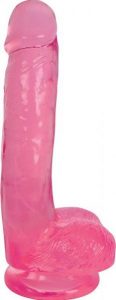 Lollicock 7 inches Slim Stick with Balls Cherry Ice Pink