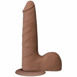 The Realistic C*ck Balls UR3 7" Slim - Brown