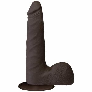 The Realistic C*ck Balls UR3 7" Slim Dildo - Black