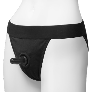 Vac-U-Lock Full Back Panty Harness Black S/M