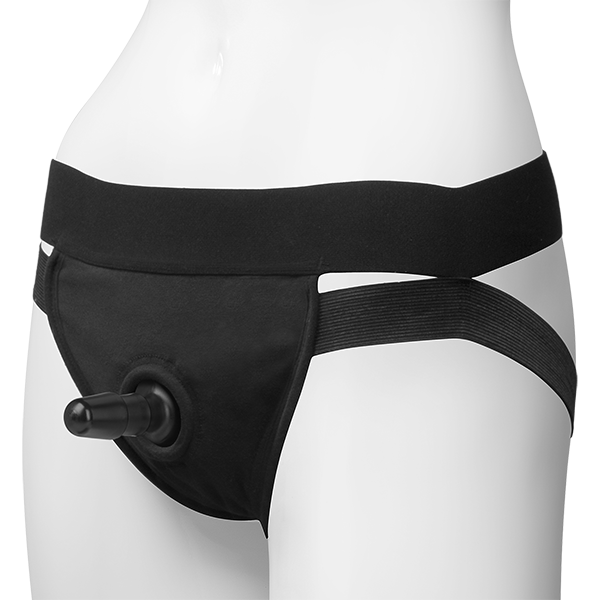 Vac-U-Lock Dual Strap Panty Harness Black S/M