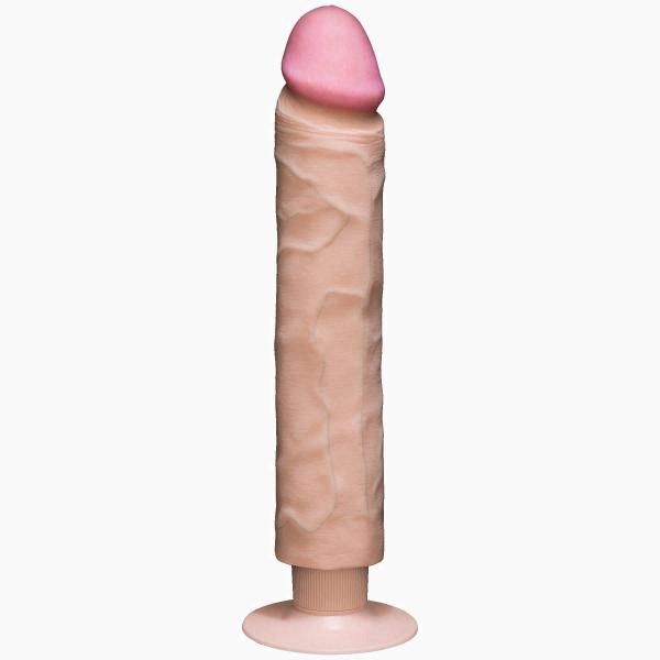 Realistic Cock 10 inches Vibrating Beige