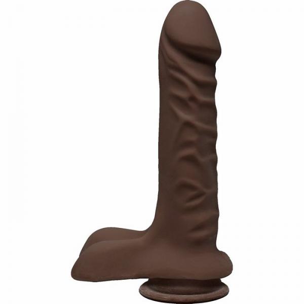 The D Super D 8 inches Dildo with Balls Chocolate Brown