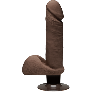 The D Perfect D Vibrating Dildo 7 inch Chocolate Brown