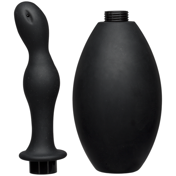 Kink Flow Flush Black Silicone Anal Douche & Accessory