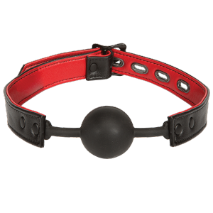 Kink Leather And Silicone Gag Black Red O/S