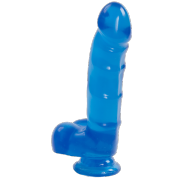 Jelly Jewels Cock and Balls Suction Cup Blue