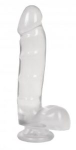 Jelly Jewels C*ck And Balls With Suction Cup 8 Inch Diamond