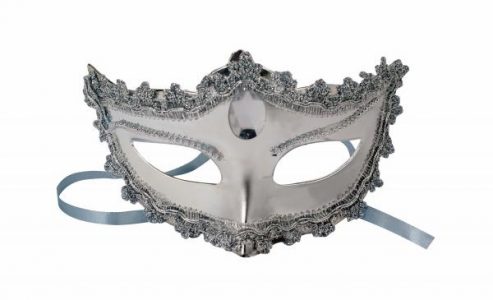 Mask with Ties Silver O/S