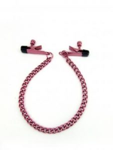 Nipple Clamps Alligator W/Chain Pink