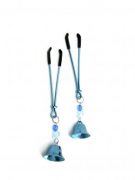 Nipple Clamps Tweezer W/Beads and Bell Blue