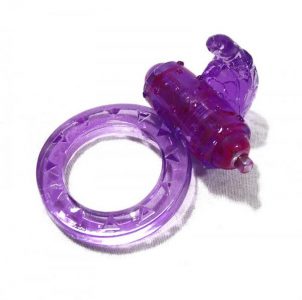 Turtle Vibrating Silicone Cock Ring Purple