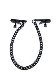 H2H Nipple Clamps Alligator with Chain Black