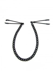 H2H Nipple Clamps Tweezer with Chain Black