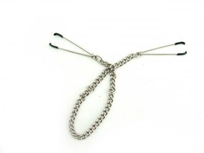 H2H Nipple Clamps Tweezer with Chain Chrome