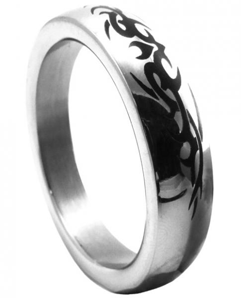 Metal C Ring 1.75" Stainless Steel Tribal Design