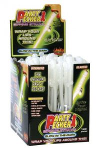 Party Pecker Straws Glow 144Pcs Display