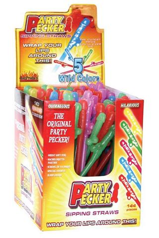Party Pecker Sipping Straws 144 Pieces Display