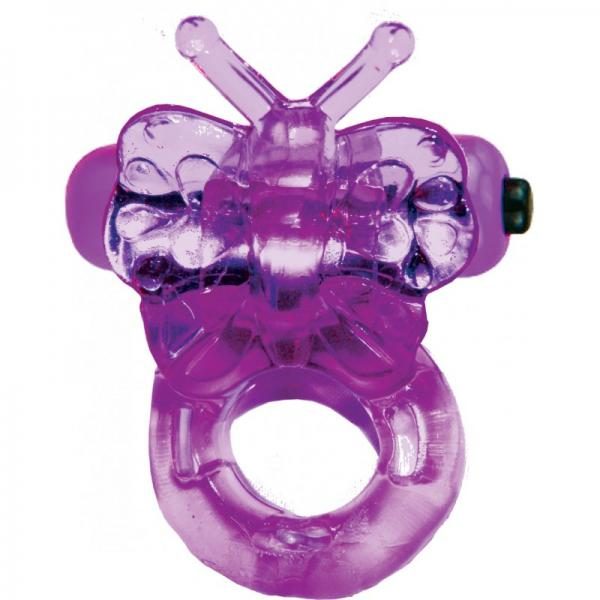 Purrfect Pet Butterfly Purple Vibrating Ring