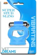 Wet Dreams Super Stud Sling Blue Vibrating Ring