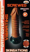 Skinsations Screwed  6 inches Vibrating Dildo Brown