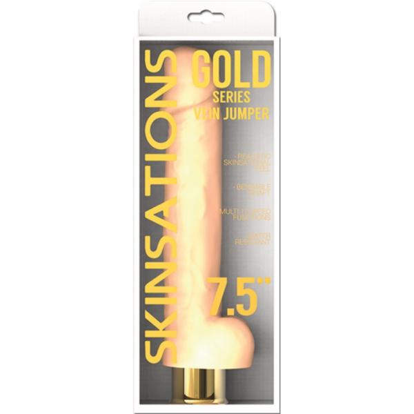 Skinsations Gold Series Vein Jumper 7.5 inches Vibrating Dildo