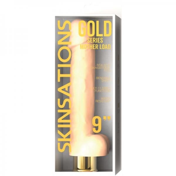 Skinsations Gold Series Mother Load 9 inches Vibrating Dildo