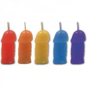 Rainbow Pecker Party Candles 5 Pack Assorted Colors