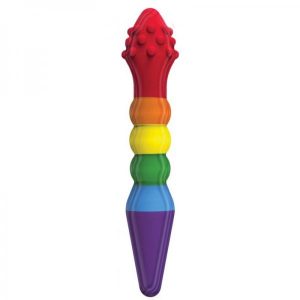 Rainbow Dildo Knob Job