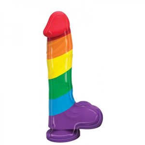 Rainbow Sex Toys Pumped Dildo 9.4 inches