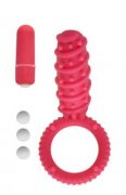 Simply Silicone 10X Love Button Ring Red